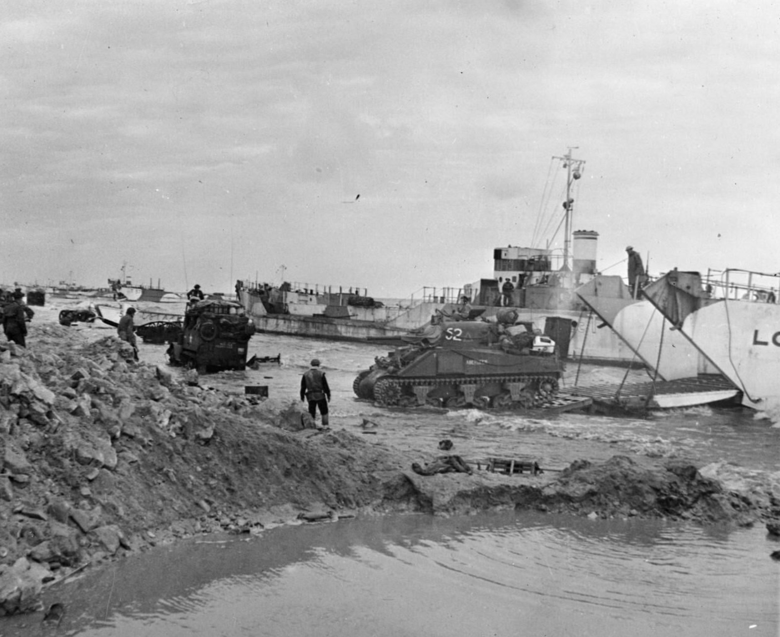 Tank landing at Omaha Beach